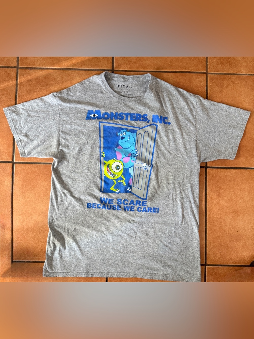Pixar Monsters, Inc. Graphic Tee with Mike & Sulley Size Large